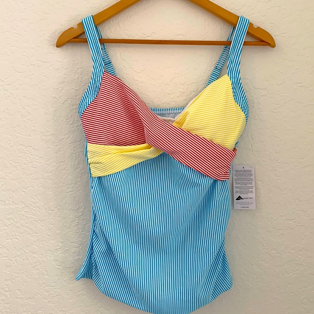 Lands' End Womens Tankini Swim Top Sz 8 NEW NWT